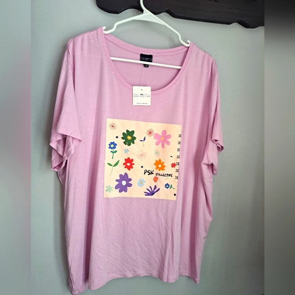 PSK FLORAL GRAPHIC FADING ROSE TEE NWT 3XL - Picture 1 of 5